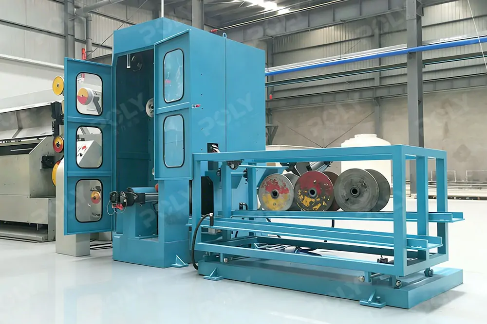 钢线、钢帘线自动换盘收线机